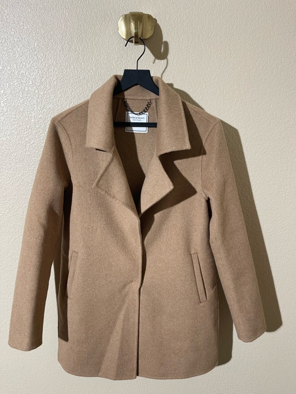Belle & Bloom Women's Tan Wool Blend Peacoat
